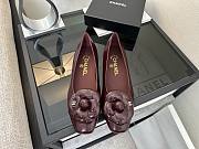 Chanel Camellia Ballet Red Wine Flat - 1