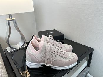 Chanel Knit Trainers Pink Sneaker