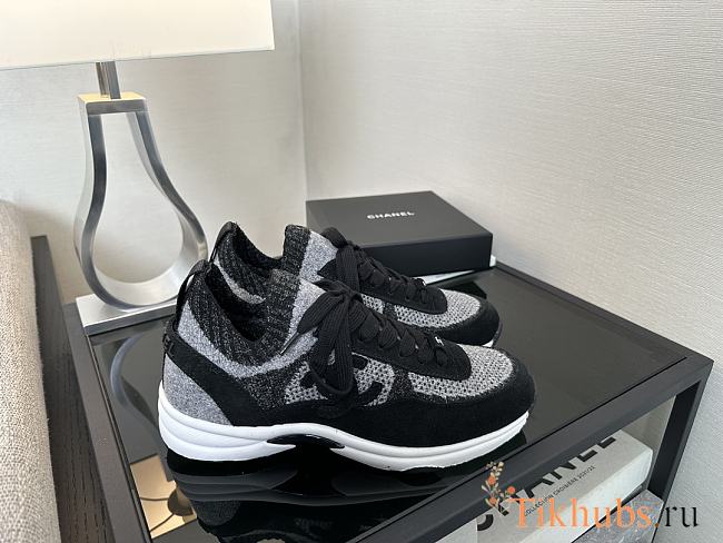Chanel Knit Trainers Black Sneaker - 1