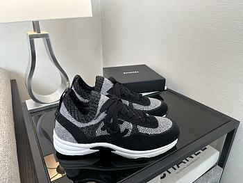 Chanel Knit Trainers Black Sneaker
