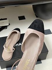 Chanel Slingback Suede Pink Flats - 5