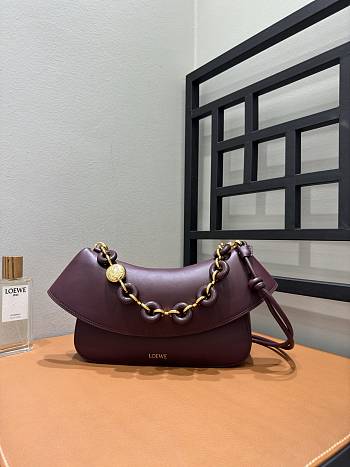 Loewe Medium Ola Bag Smooth Calfskin Dark Burgundy 26x18x13cm