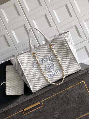 Chanel Deauville Tote Bag White 38cm