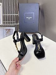 YSL Cassandra 75 Leather Sandals Black 7.5cm - 1