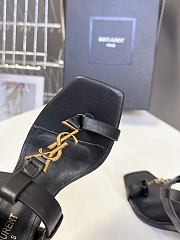 YSL Cassandra 75 Leather Sandals Black 7.5cm - 5