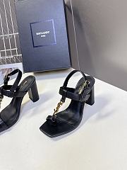 YSL Cassandra 75 Leather Sandals Black 7.5cm - 3