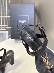 YSL Cassandra 75 Leather Sandals Black 7.5cm - 2