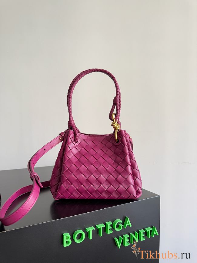 Bottega Veneta Andiamo Parachute Tote Fuchsia 21x17x16.5cm - 1