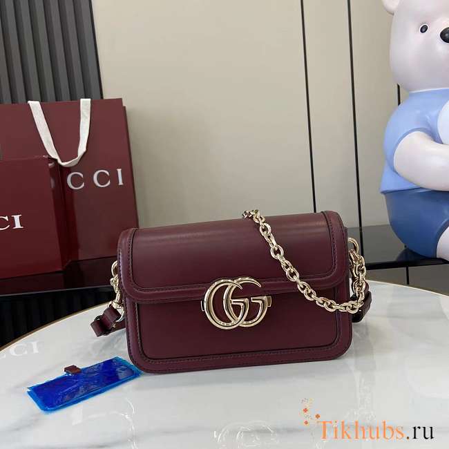 Gucci Go Small Shoulder Bag Red Leather 21.5x14x9cm - 1