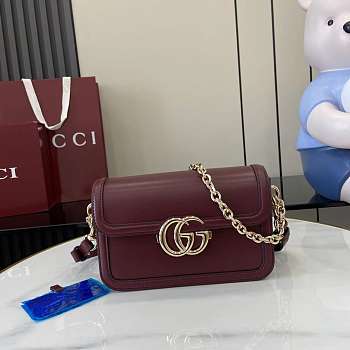 Gucci Go Small Shoulder Bag Red Leather 21.5x14x9cm