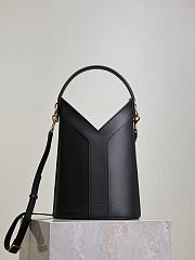 YSL Y Bucket Top Handle Leather Black 25x22x15cm - 1
