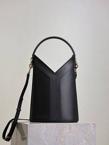 YSL Y Bucket Top Handle Leather Black 25x22x15cm