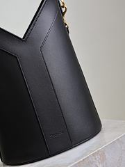 YSL Y Bucket Top Handle Leather Black 25x22x15cm - 3