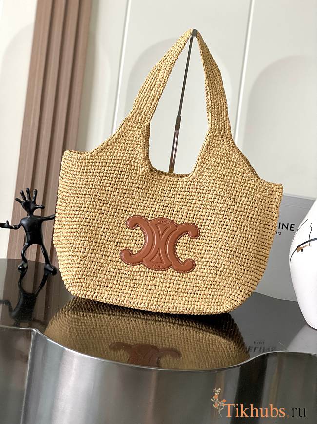 Celine Classic Panier Shopper Cabas Raffia 32.5x28x20cm - 1
