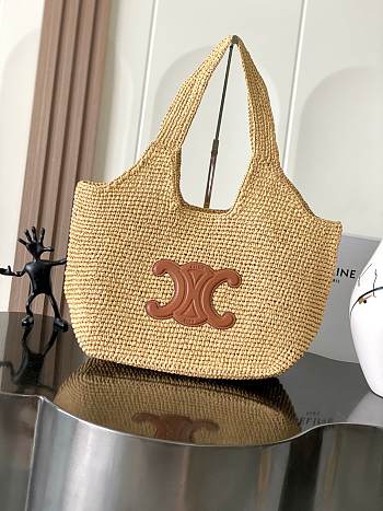 Celine Classic Panier Shopper Cabas Raffia 32.5x28x20cm