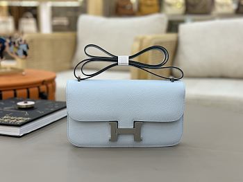 Hermes Constance Bag Blue Epsom Silver 24x13x4cm