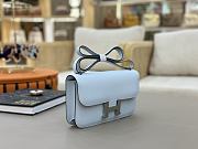 Hermes Constance Bag Blue Epsom Silver 24x13x4cm - 5