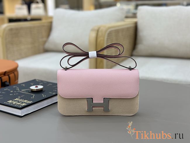 Hermes Constance Bag Pink Epsom Silver 24x13x4cm - 1