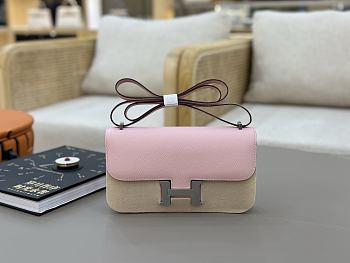Hermes Constance Bag Pink Epsom Silver 24x13x4cm