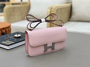 Hermes Constance Bag Pink Epsom Silver 24x13x4cm - 5
