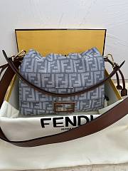 Fendi Mamma Baguette Medium Blue Denim 26.5x18x8.5cm - 1