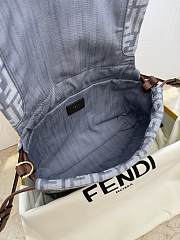 Fendi Mamma Baguette Medium Blue Denim 26.5x18x8.5cm - 5