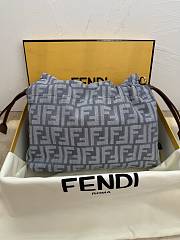 Fendi Mamma Baguette Medium Blue Denim 26.5x18x8.5cm - 4