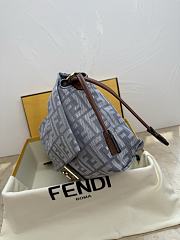Fendi Mamma Baguette Medium Blue Denim 26.5x18x8.5cm - 2