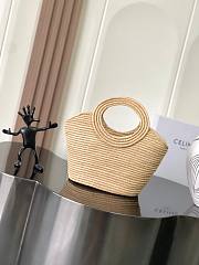 Celine Braided Panier In Raffia 21x20x15cm - 3