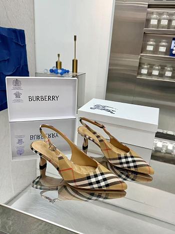 Burberry Birdie Check Slingback Pumps 5.5cm