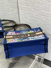 Dior Souvenir Medium Dior Book Tote Raffia Blue 36cm - 5