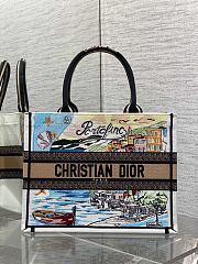 Dior Souvenir Medium Dior Book Tote Raffia White 36cm - 1