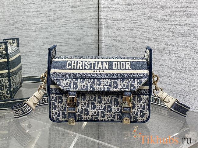 Dior Small DiorCamp Bag Chambray Oblique Bag 23x8x15cm - 1