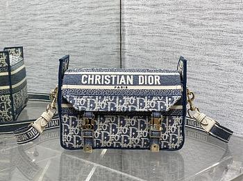 Dior Small DiorCamp Bag Chambray Oblique Bag 23x8x15cm