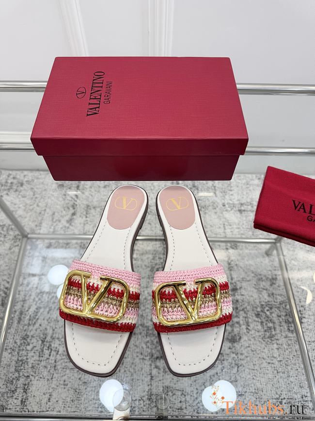 Valentino Garavani VLogo Signature Pink slides - 1