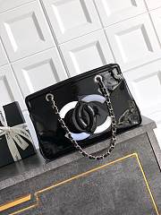 Chanel Patent Leather Tote Black 33x32x12.5cm - 1