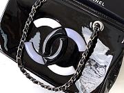 Chanel Patent Leather Tote Black 33x32x12.5cm - 6