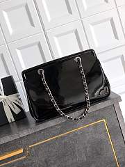 Chanel Patent Leather Tote Black 33x32x12.5cm - 3