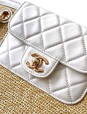 Chanel Deauville Tote Raffia White 36x18x11.5cm - 4