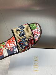 Dior Souvenir Dway Slide Natural Raffia Blue - 5