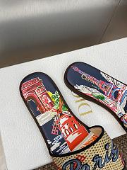 Dior Souvenir Dway Slide Natural Raffia Blue - 4