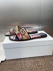 Dior Souvenir Dway Slide Natural Raffia Blue - 3