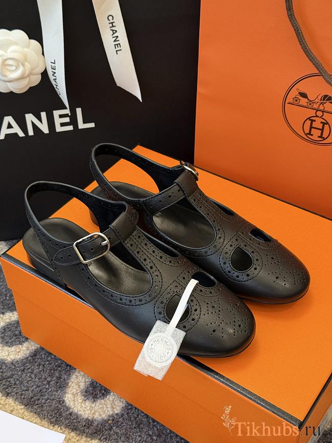 Hermes Kim Slingback Black - 1