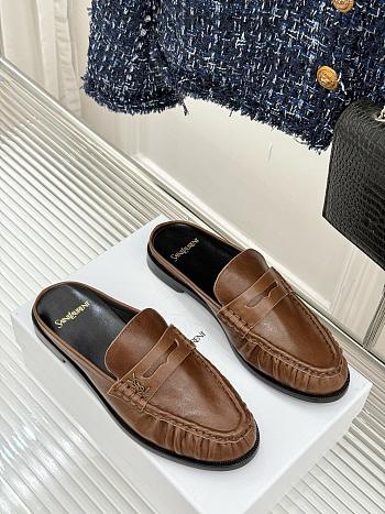 YSL Le Brown Loafer Mules