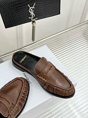 YSL Le Brown Loafer Mules - 3