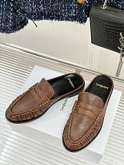 YSL Le Brown Loafer Mules - 2