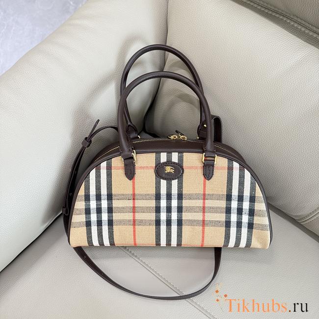 Burberry Highland Bowling Brown Top Handle Bag 33.5x12.5x17cm - 1