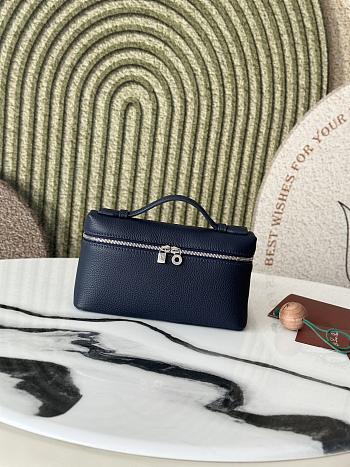 Loro Piana L19 Bag Navy Blue Silver 19x11x6.5cm