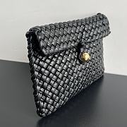 Bottega Veneta Woven Leather Black Clutch 20x15x5cm - 4