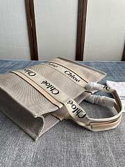 Chloe Large Woody Tote Bag Beige 45x33x13cm - 5
